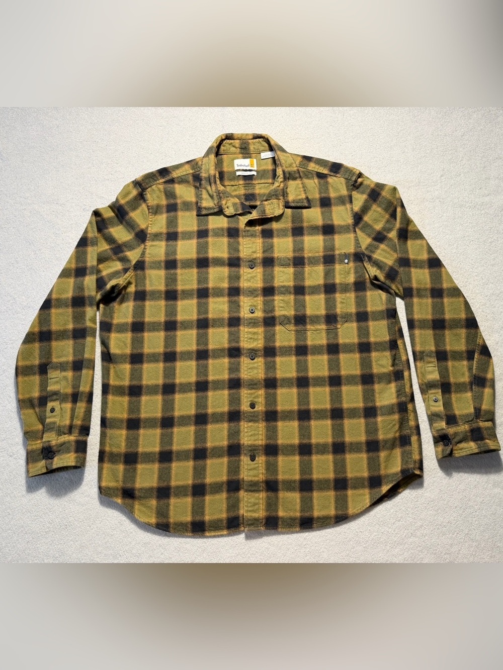 Timberland Men’s Flannel Shirt 2XL Brown Plaid Regular Fit Outdoor Button Down